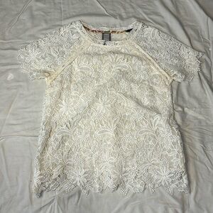 Guest Editor White Lace Blouse